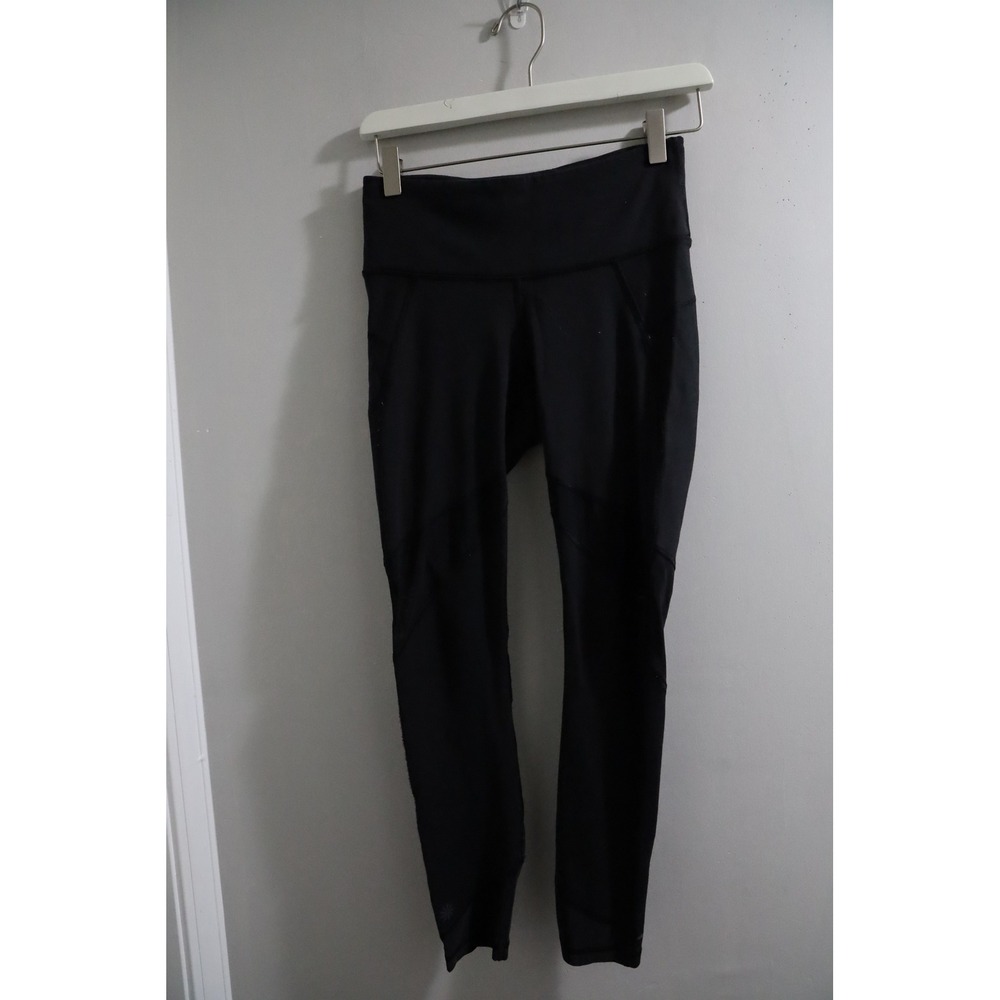 Athleta Black Mesh Panel High Rise Workout Leggings Activewear Pants‎ XS